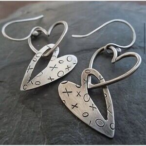 Double Heart Hugs and Kisses Earrings